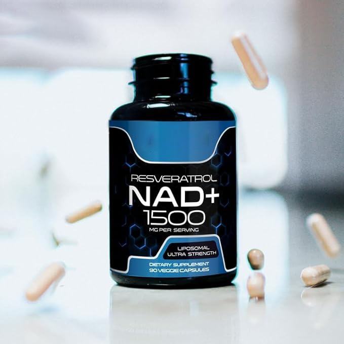 1500mg Liposomal NAD⁺ + Resveratrol – Cellular Energy & Anti-Aging Support